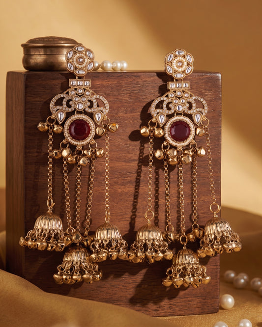 Ruby Miraya Kashmiri Look Ghunghru Jhumka Earring
