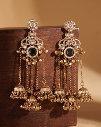 Emerald Miraya Kashmiri Look Ghunghru Jhumka Earring