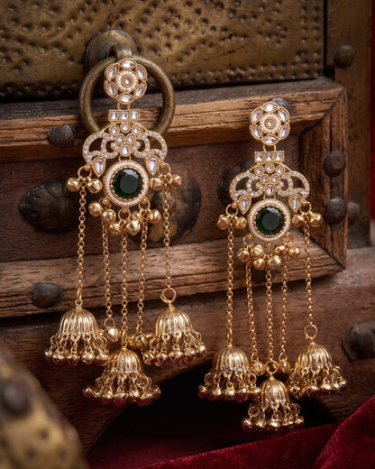Emerald Miraya Kashmiri Look Ghunghru Jhumka Earring
