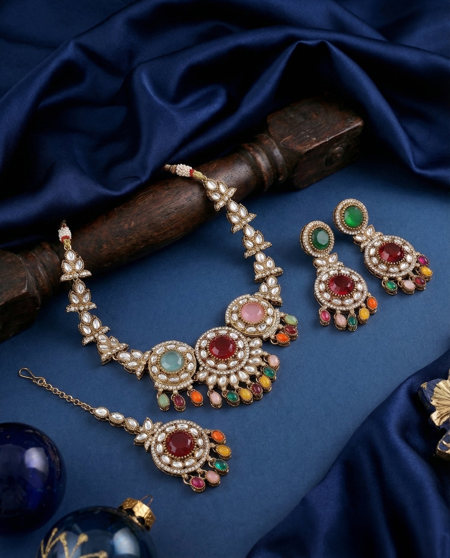 Multi Subhashree Premium Zircone Polki Dupe Necklace Set