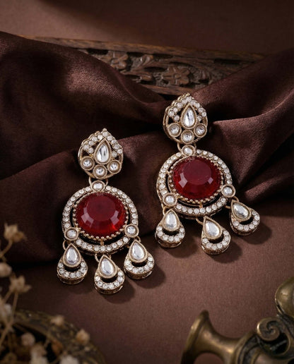 Ruby Niyoti Premium Designer Zircone Polki Dupe Earring