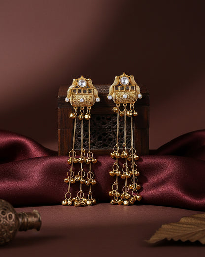 Krishiv Oxidised Earring - Copper