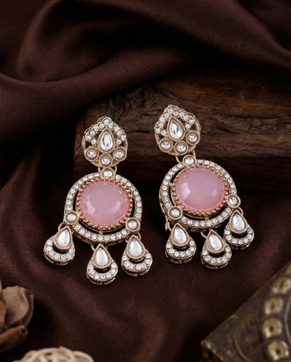 Blush Niyoti Premium Designer Zircone Polki Dupe Earring