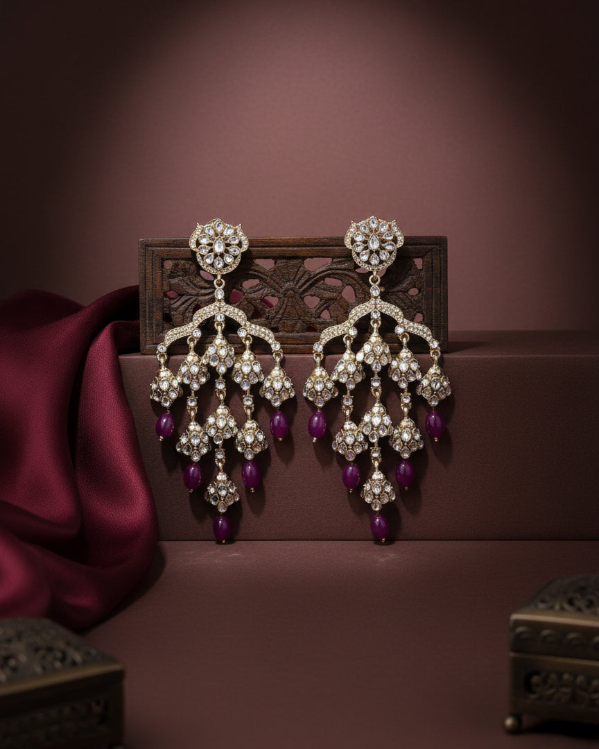 Purple Ahsas Designer Premium Earring