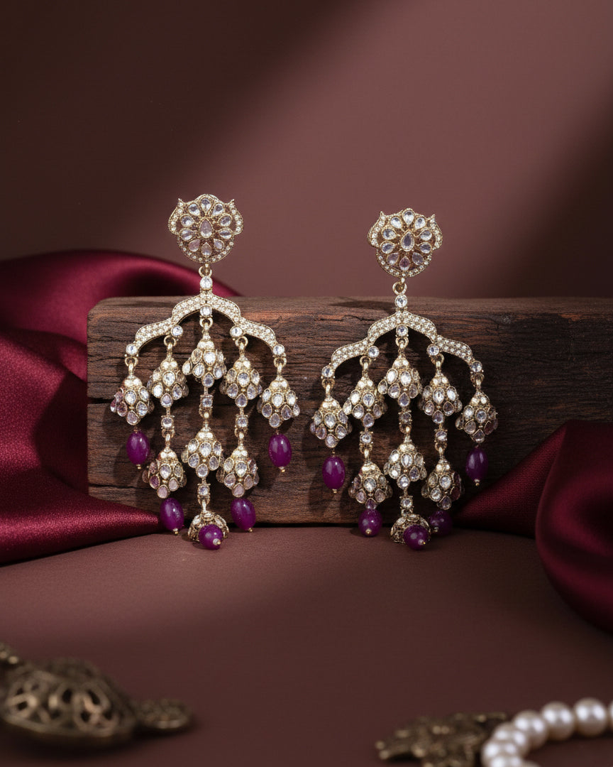 Purple Ahsas Designer Premium Earring