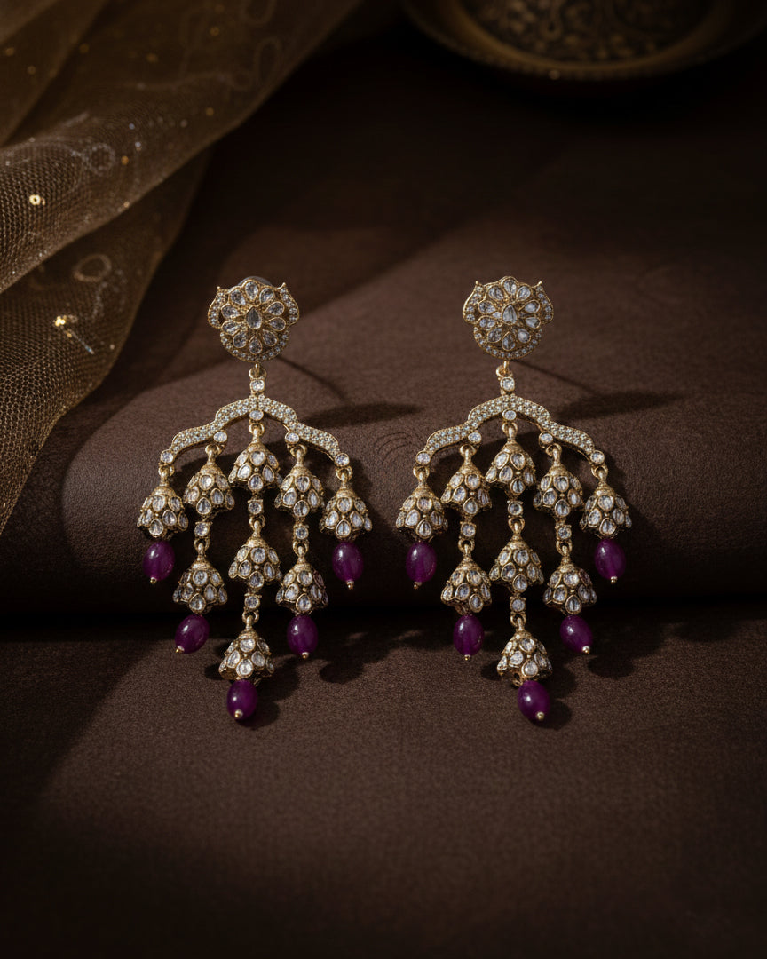 Purple Ahsas Designer Premium Earring