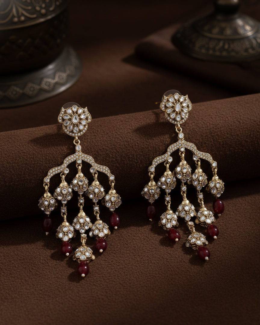 Red Ahsas Designer Premium Earring