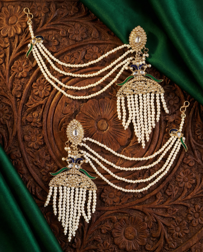 Aleena Pearl Chandbali With Sahara Chain