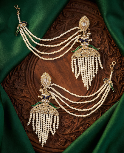 Aleena Pearl Chandbali With Sahara Chain