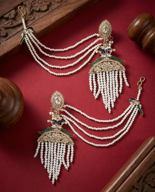 Aleena Pearl Chandbali With Sahara Chain