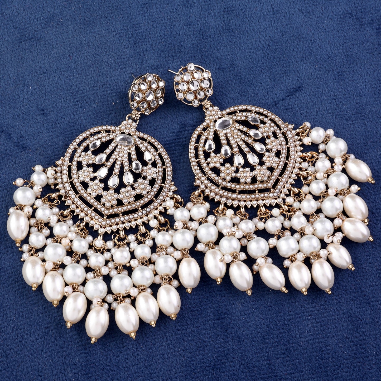 Pearl Ishmeet Designer Jadau Pakistani Chandbali