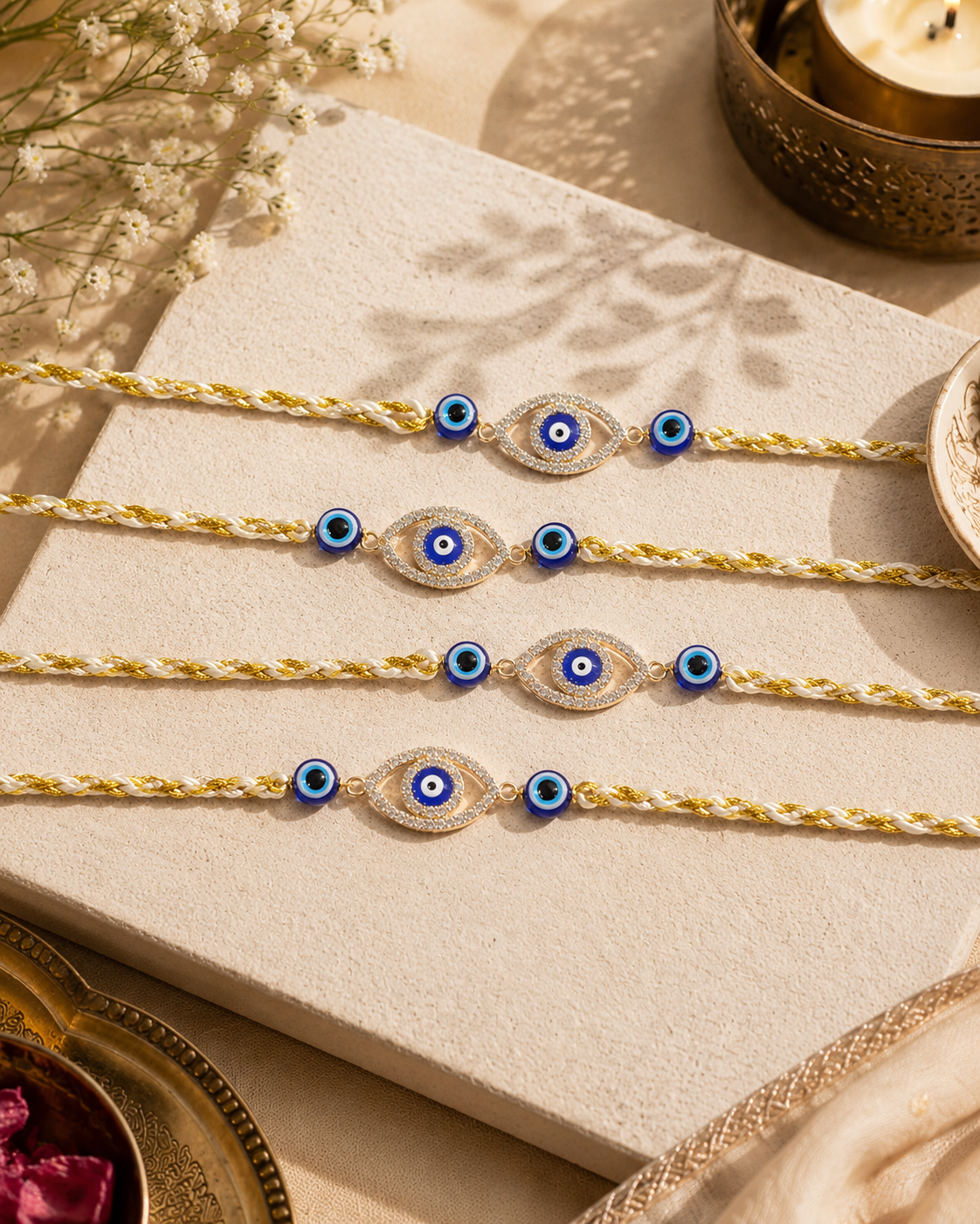 Pack of 4 Navyansh Rakhi Set | Tilak Set Included