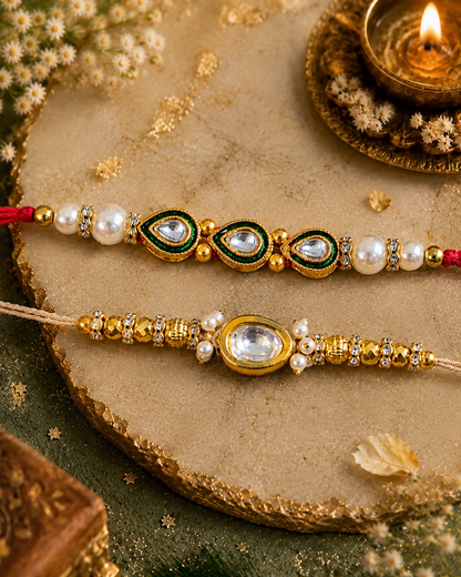 Pack of 2 Agnay - Aarvan Love Rakhi Set | Tilak Set Included