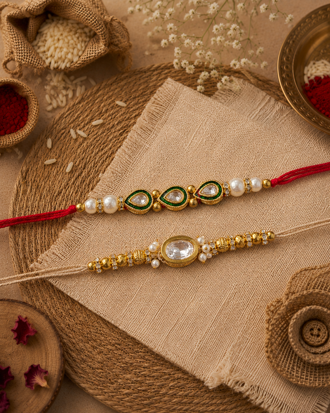 Pack of 2 Agnay - Aarvan Love Rakhi Set | Tilak Set Included