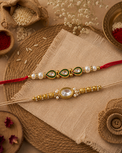 Pack of 2 Agnay - Aarvan Love Rakhi Set | Tilak Set Included