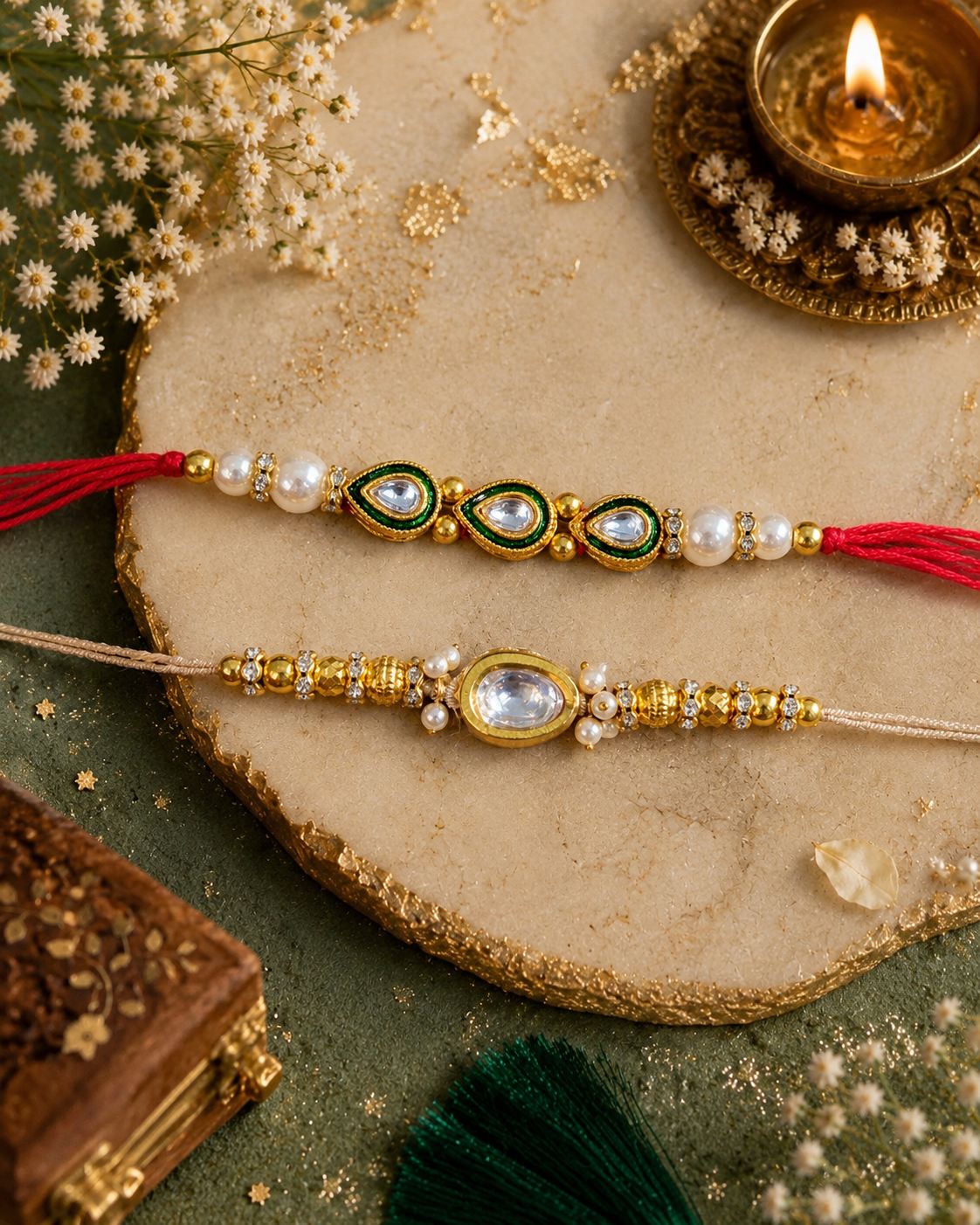 Pack of 2 Agnay - Aarvan Love Rakhi Set | Tilak Set Included