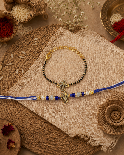 Shrimay Bhaiya Rakhi and Bhabhi Mangalsutra | Tilak Set Included