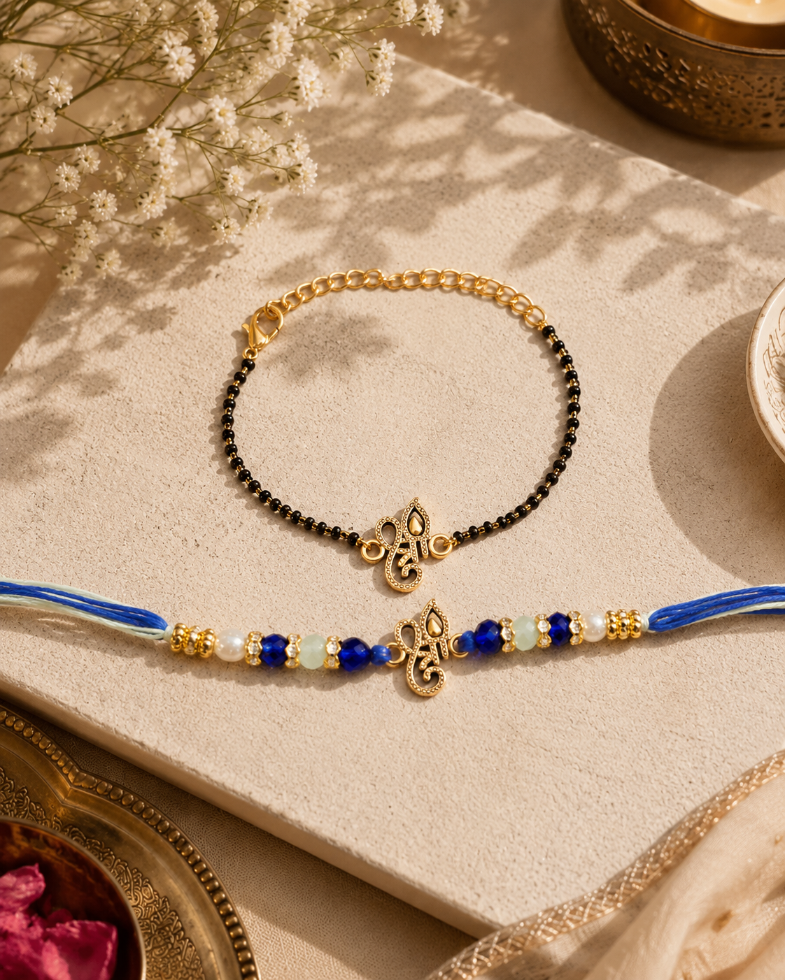 Shrimay Bhaiya Rakhi and Bhabhi Mangalsutra | Tilak Set Included
