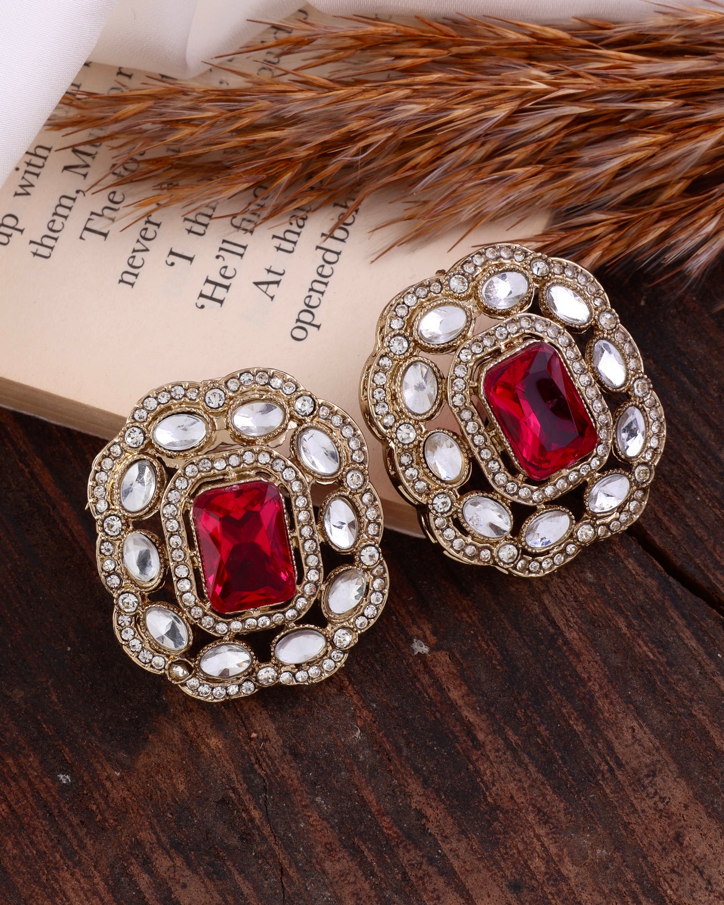 Pink Gunveen Premium Stud Earrings