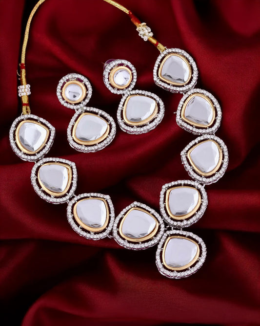 Layla Polki Dupe Necklace Set with Earring