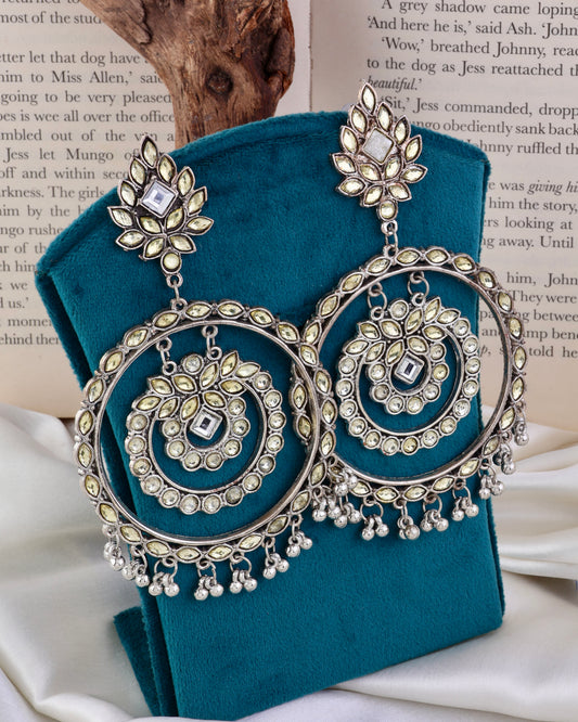 Yellow Gold Ritu Chandbali Oxidised