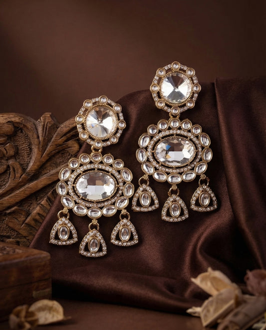 Silver Suhen Premium Polki Dupe Earring