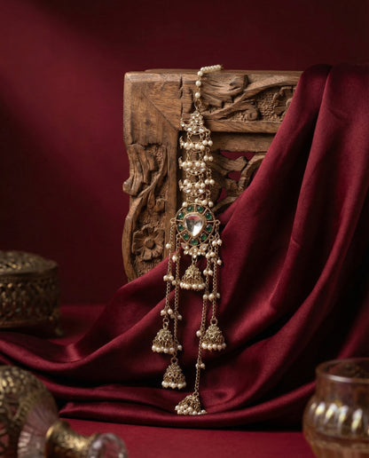 Green Vashma Premium Earring With Sahara