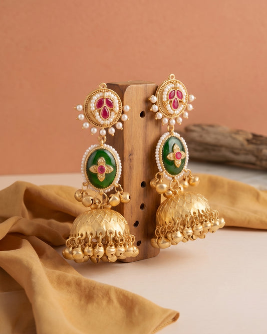 Reyansh Premium Kashmiri Brass Lookalike Jhumka Earring