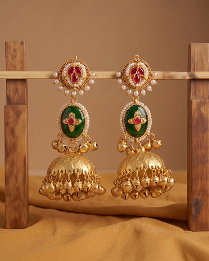 Reyansh Premium Kashmiri Brass Lookalike Jhumka Earring