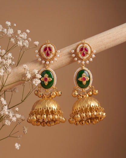 Reyansh Premium Kashmiri Brass Lookalike Jhumka Earring