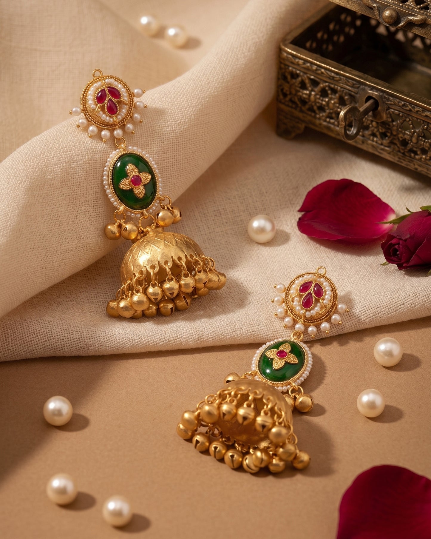 Reyansh Premium Kashmiri Brass Lookalike Jhumka Earring