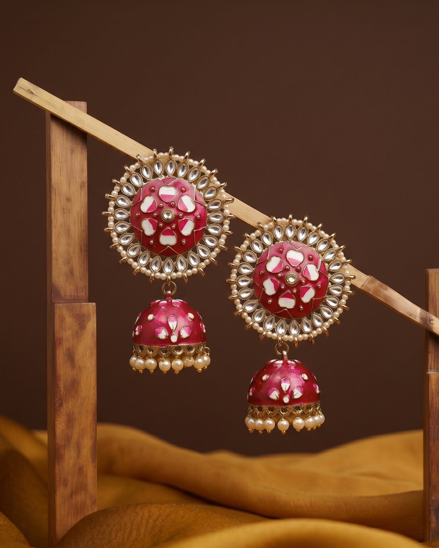 Dark Pink Anvesha Jhumka