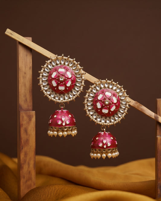 Dark Pink Anvesha Jhumka