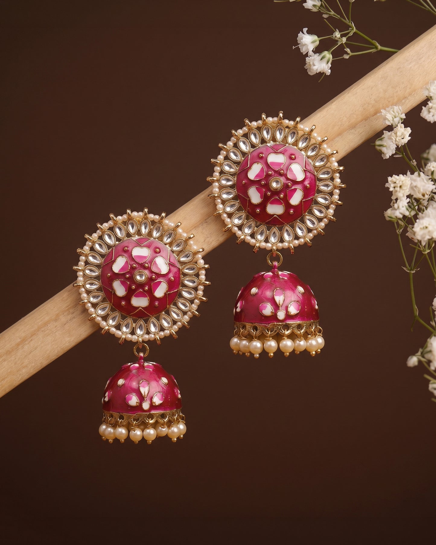 Dark Pink Anvesha Jhumka