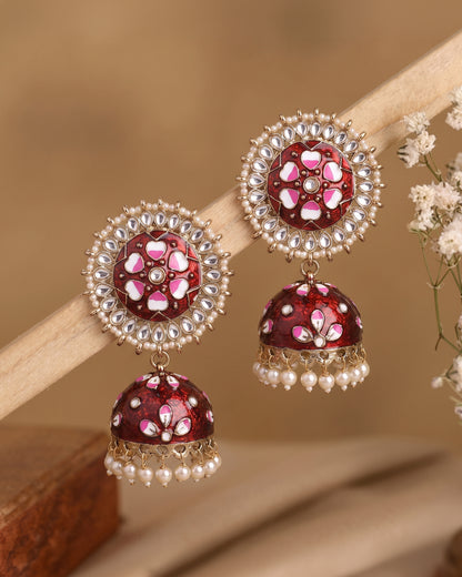 Maroon Anvesha Jhumka