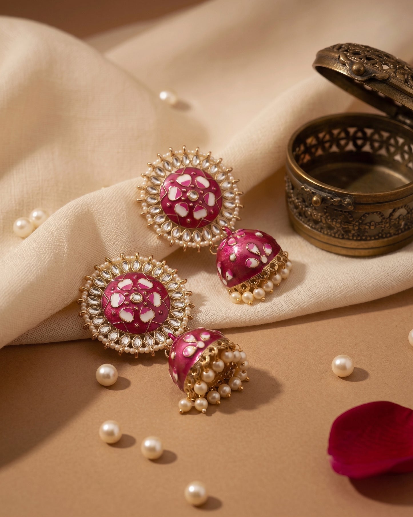 Dark Pink Anvesha Jhumka