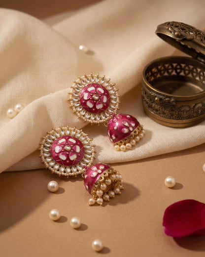 Dark Pink Anvesha Jhumka