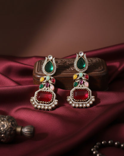 Multi Patricia Premium Designer Zircone Polki Dupe Earring