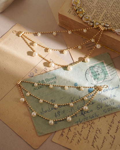 Pearl Kapivya Bahubali Kaan Chain Pair