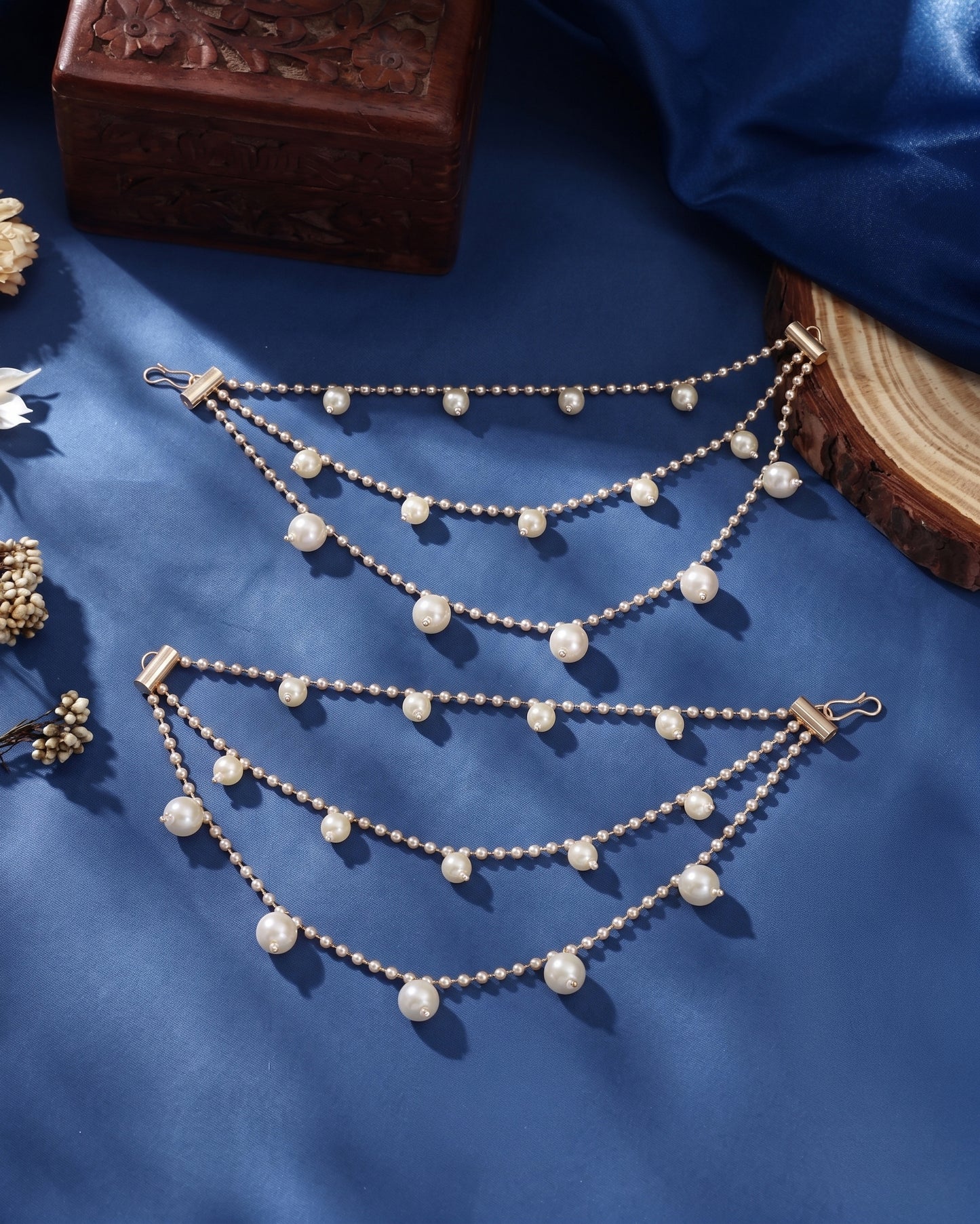 Pearl Kapivya Bahubali Kaan Chain Pair