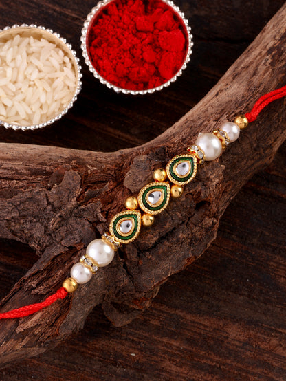Agnay Bhaiya Rakhi and Bhabhi Hathphool with Tilak Set and Card