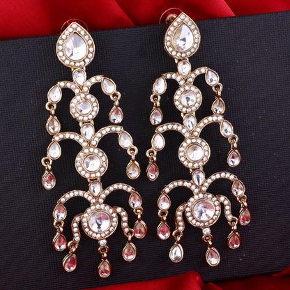 Gold Janhavi Kapoor Inspired Chandbali Earrings