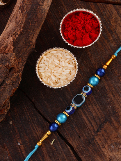 Yamya Evil Eye Rakhi with Tilak Set and Card
