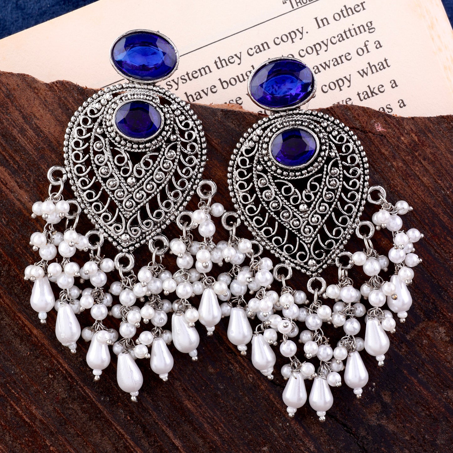 Blue Girisha Boho Pearl Earring