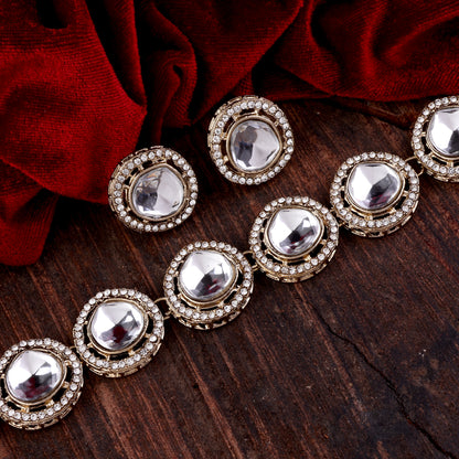 Amay Polki Dupe Necklace with Earring