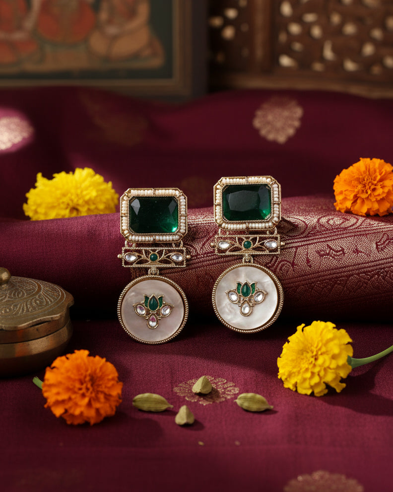 Green Eva Designer Earring