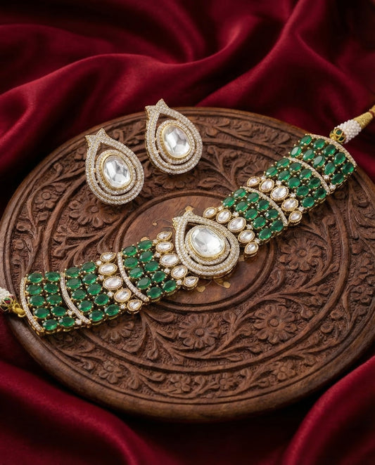 Baylor Premium Moissanite Stone Necklace with Earring