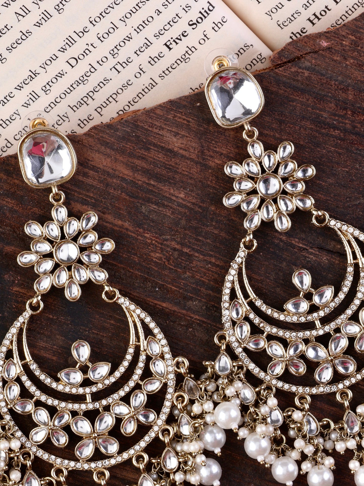 Mrunali Premium Chandbali with Pearl and Zircone Detailing