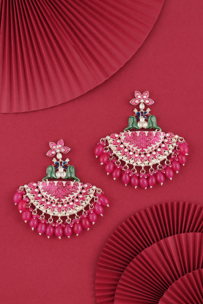 Pink Mayank Designer Chandbali Earring