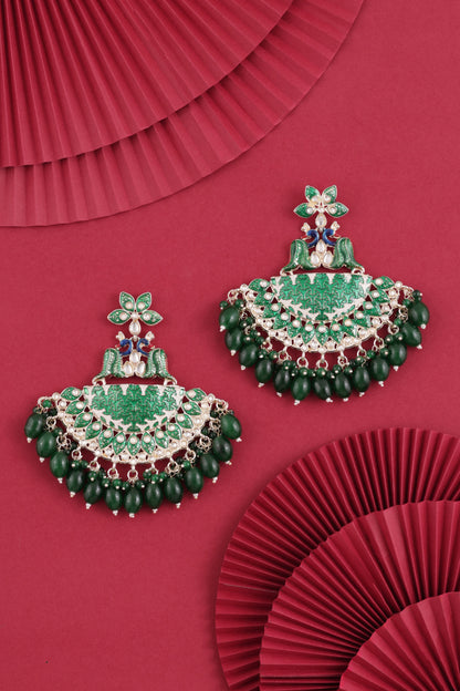 Green Mayank Designer Chandbali Earring